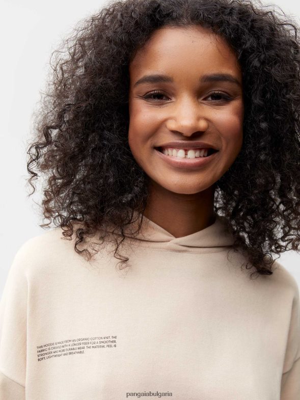 качулка от органичен памук Жени B6HPP026 пясък Pangaia дрехи