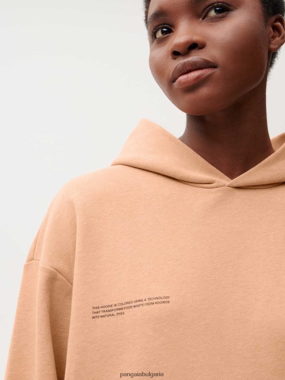 качулка с хранителна боя Жени B6HPP029 ройбос червено Pangaia дрехи