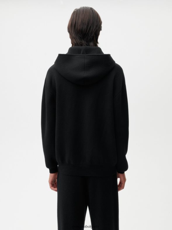 суичър с цип от рециклиран кашмир Жени B6HPP044 черен Pangaia дрехи