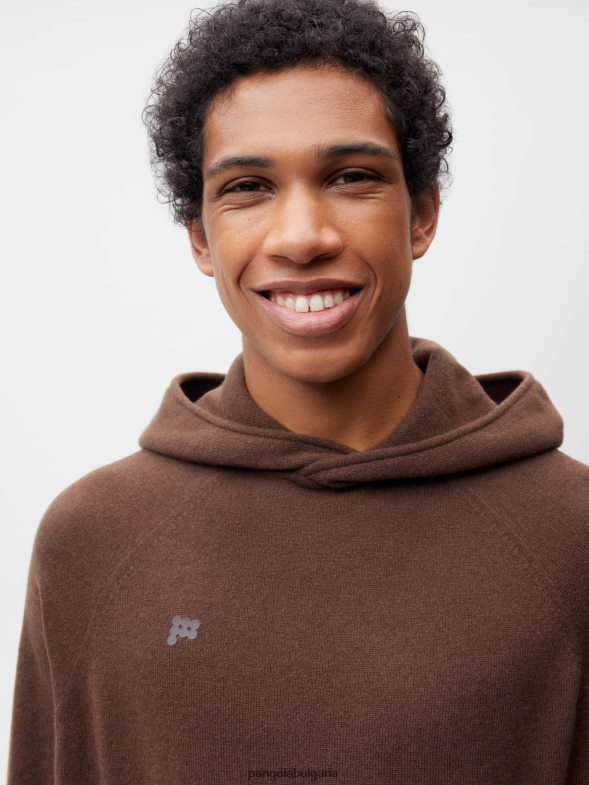 качулка от рециклиран кашмир Жени B6HPP045 кестеняво кафяво Pangaia дрехи