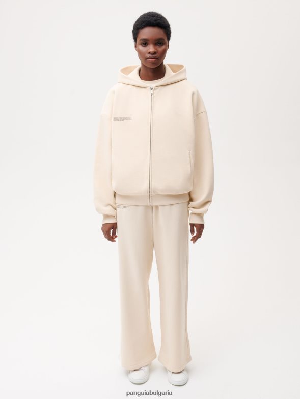 широка качулка с цип Жени B6HPP048 пясък Pangaia дрехи