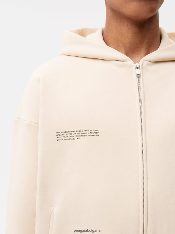 широка качулка с цип Жени B6HPP048 пясък Pangaia дрехи