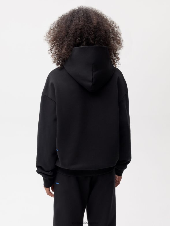 в конвертиран памучен суичър с качулка Жени B6HPP052 черен Pangaia дрехи