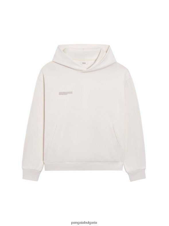 в конвертиран памучен суичър с качулка Жени B6HPP055 памучно бяло Pangaia дрехи