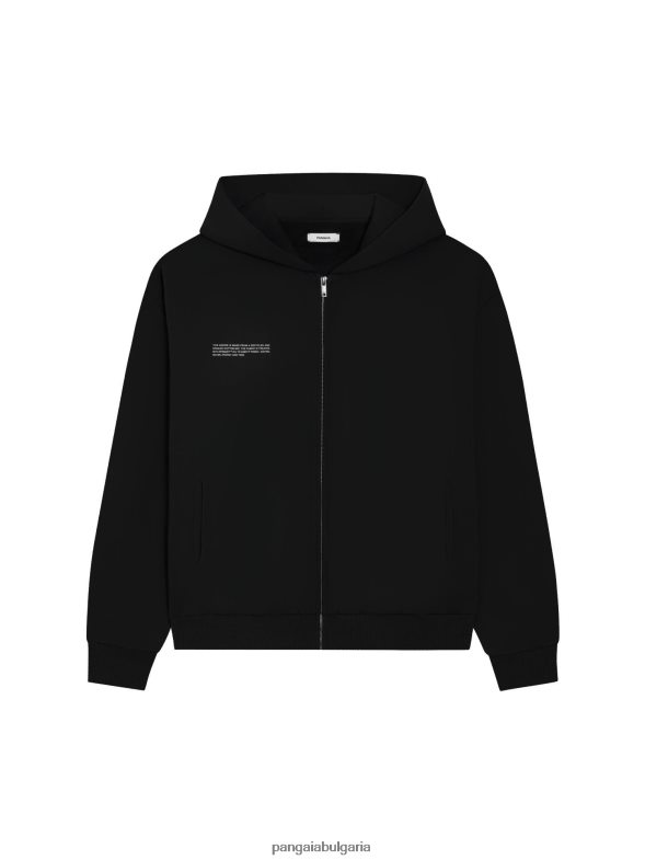 широка качулка с цип Жени B6HPP059 черен Pangaia дрехи