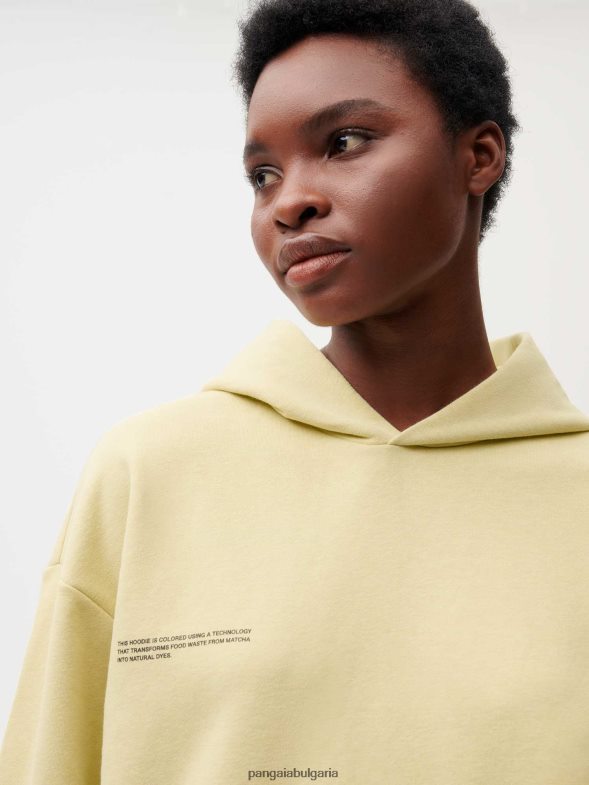 качулка с хранителна боя Жени B6HPP069 матча зелено Pangaia дрехи