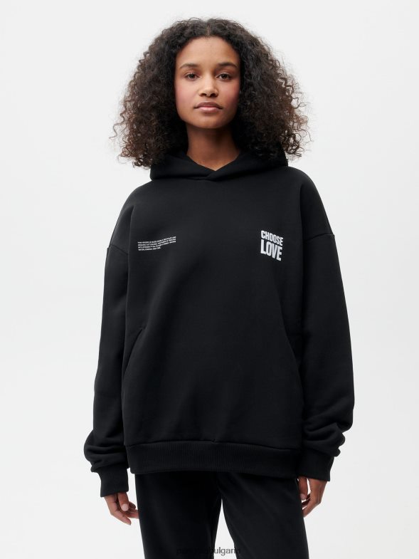 x изберете качулка с подпис на любовта Жени B6HPP062 черен Pangaia дрехи