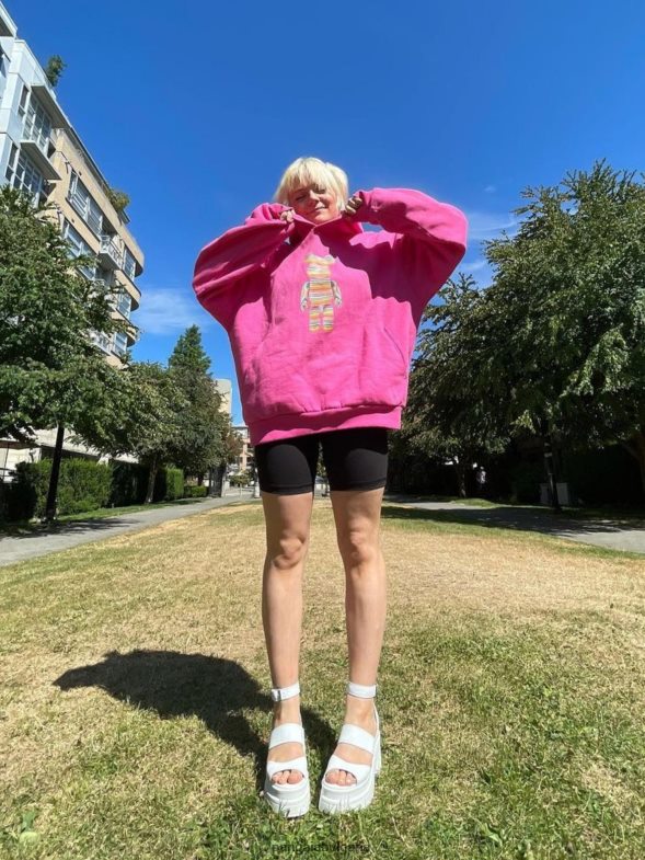 x haroshi be@rbrick качулка от рециклиран памук Жени B6HPP072 фламинго розово Pangaia дрехи