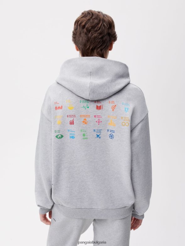 x sdgs суичър с качулка Жени B6HPP032 сив мергел Pangaia дрехи