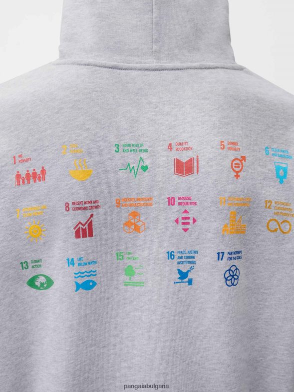 x sdgs суичър с качулка Жени B6HPP032 сив мергел Pangaia дрехи