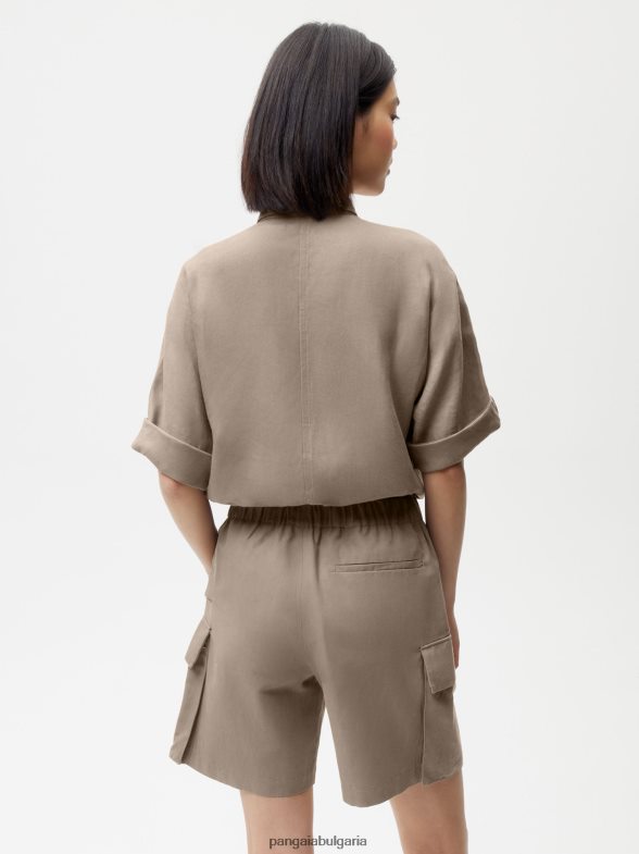 карго панталони от смес от органичен памук Жени B6HPP0233 гъба Pangaia дрехи