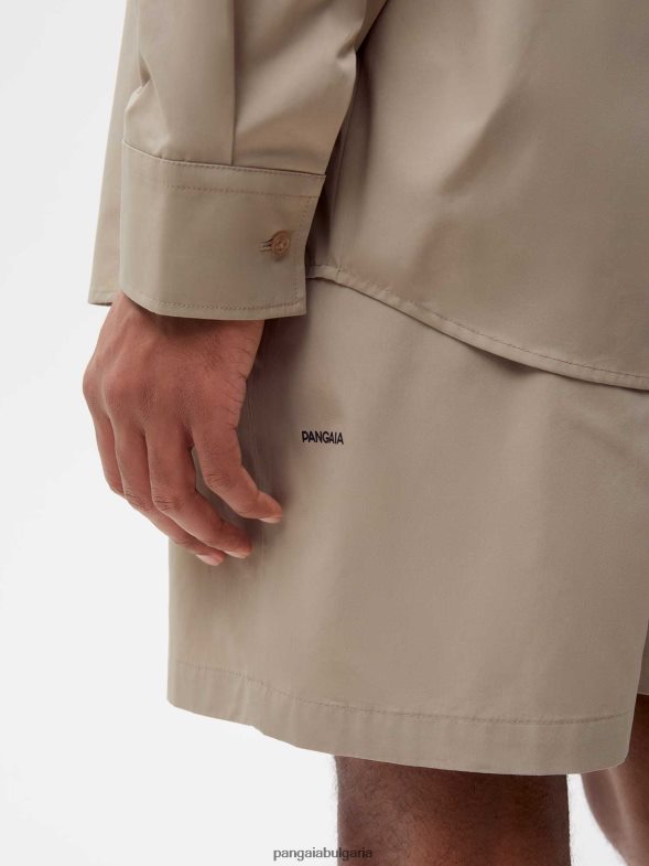 Еластични къси панталони от поплин от органичен памук Жени B6HPP0235 кафяво Pangaia дрехи