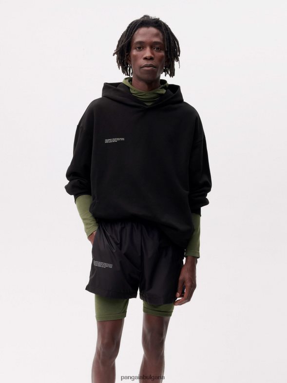 найлонови шорти с подобрено разграждане Жени B6HPP0239 черен Pangaia дрехи