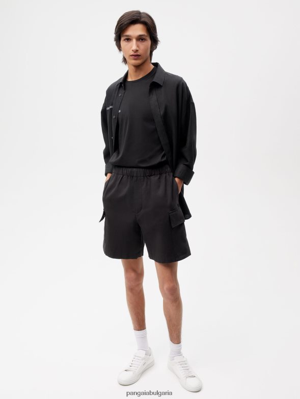 карго панталони от смес от органичен памук Жени B6HPP0266 черен Pangaia дрехи