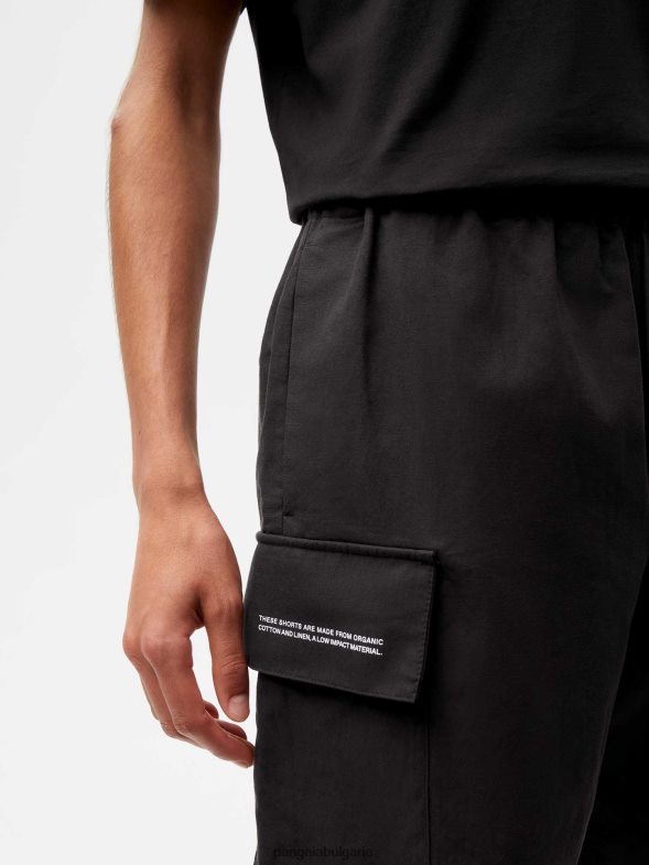 карго панталони от смес от органичен памук Жени B6HPP0266 черен Pangaia дрехи