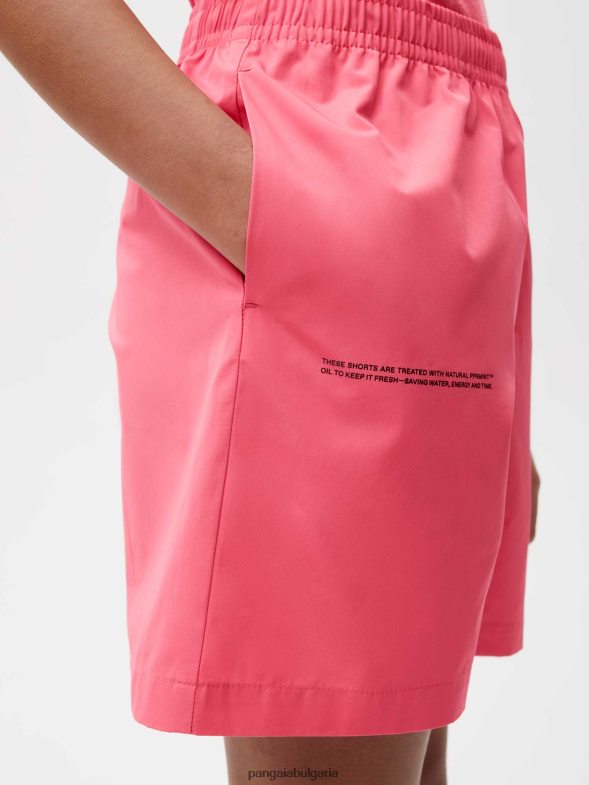 Еластични къси панталони от поплин от органичен памук Жени B6HPP0273 лотосово розово Pangaia дрехи