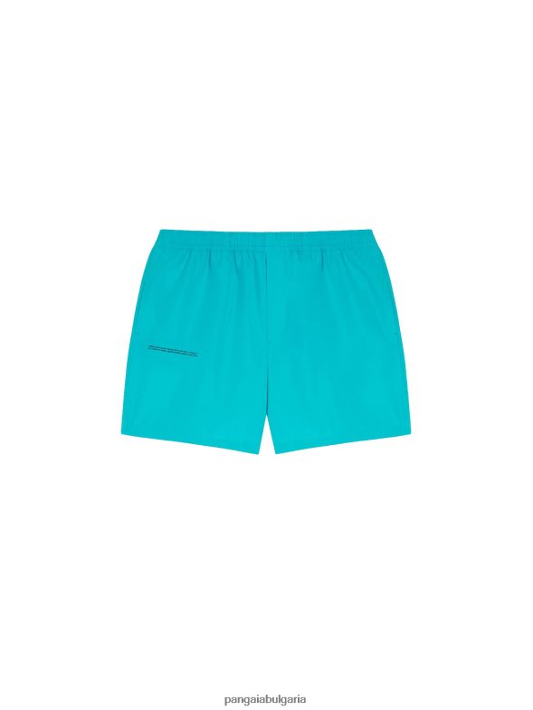 Еластични къси панталони от поплин от органичен памук Жени B6HPP0274 пауново синьо Pangaia дрехи