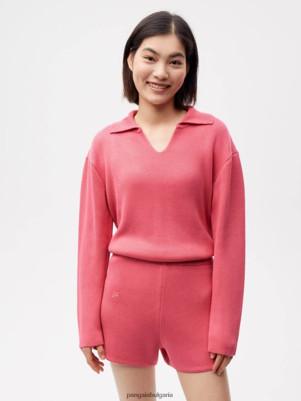 плетени шорти Жени B6HPP0278 лотосово розово Pangaia дрехи