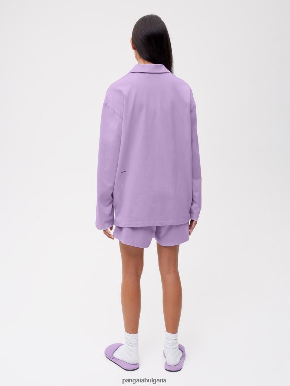 широки къси панталонки от органичен памук Жени B6HPP0289 орхидея лилаво Pangaia дрехи