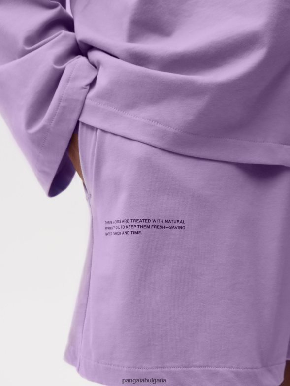 широки къси панталонки от органичен памук Жени B6HPP0289 орхидея лилаво Pangaia дрехи