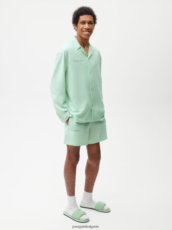 широки къси панталонки от органичен памук Жени B6HPP0428 зелена лагуна Pangaia дрехи