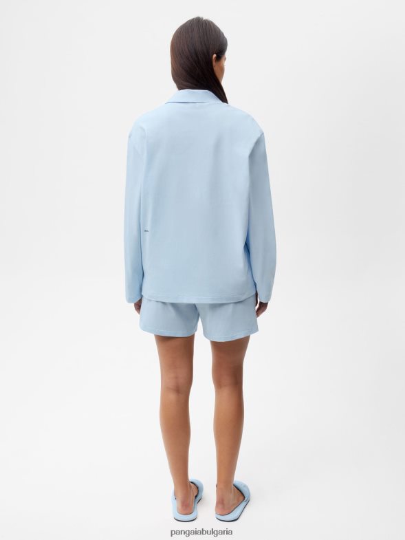 широки къси панталонки от органичен памук Жени B6HPP0436 синьо от лунен камък Pangaia дрехи