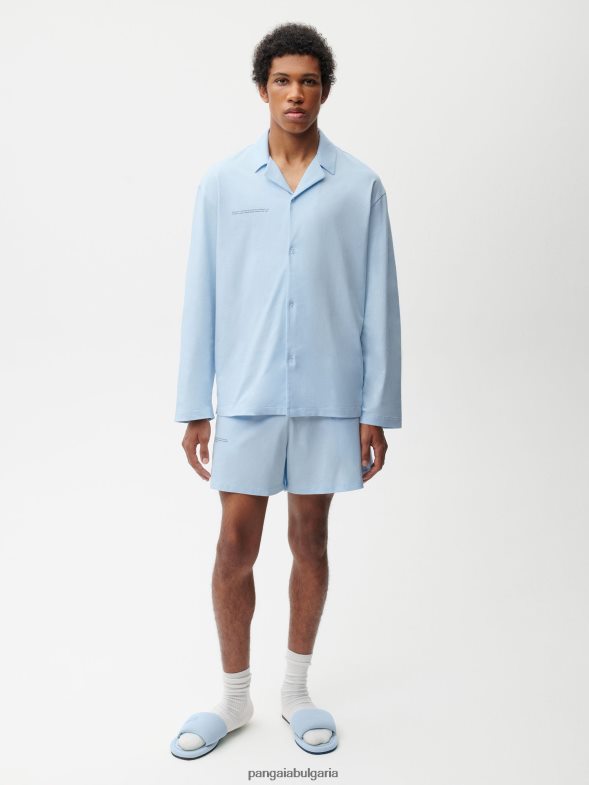 широки къси панталонки от органичен памук Жени B6HPP0436 синьо от лунен камък Pangaia дрехи