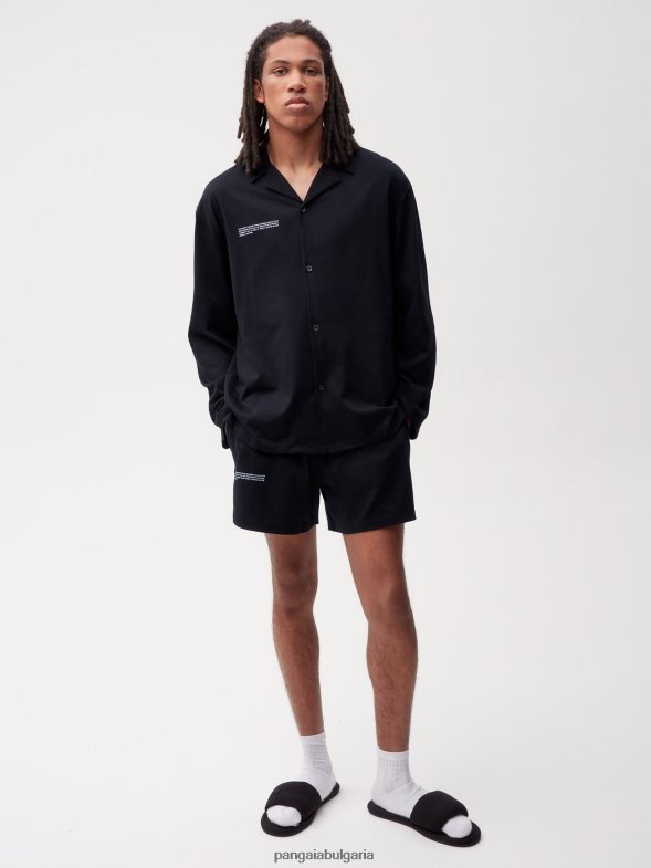 широки къси панталони от органичен памук с c-влакна Жени B6HPP0237 черен Pangaia дрехи