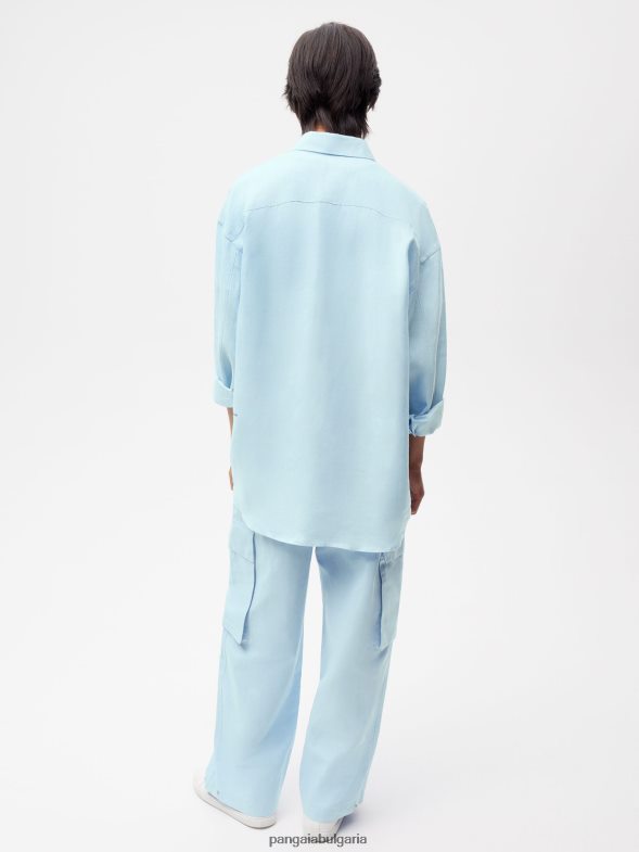 карго панталони от смес от органичен памук Жени B6HPP0317 бебешко синьо Pangaia дрехи