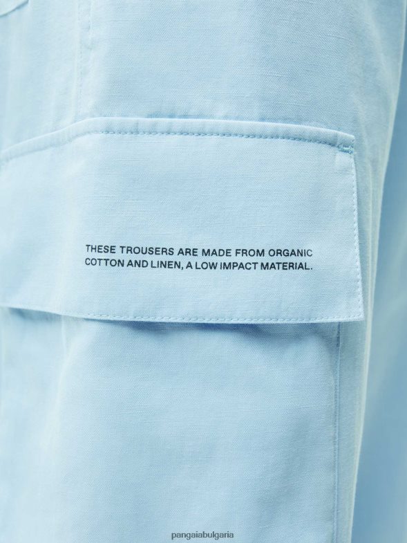 карго панталони от смес от органичен памук Жени B6HPP0317 бебешко синьо Pangaia дрехи