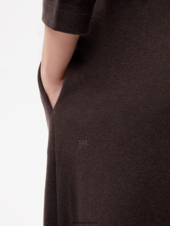 широки спортни панталони от рециклирано вълнено трико Жени B6HPP0327 кестеняво кафяво Pangaia дрехи