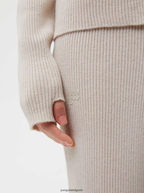 рециклирани панталони с ребра от кашмир Жени B6HPP0329 овесена каша Pangaia дрехи