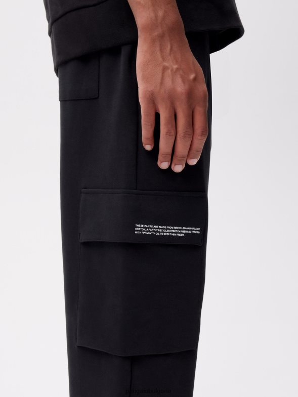 карго панталони от рециклирано памучно трико Жени B6HPP0337 черен Pangaia дрехи