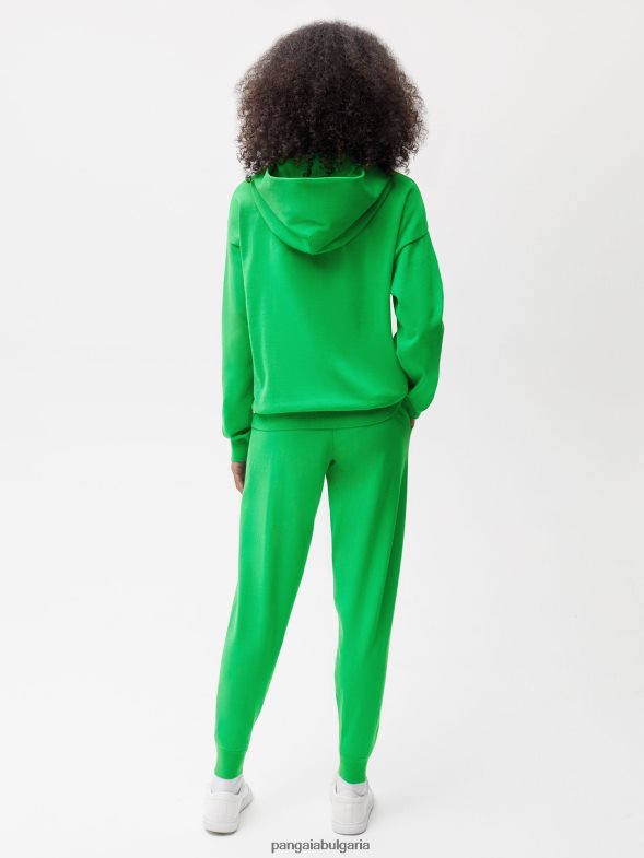 трикотажни панталони от органичен памук Жени B6HPP0348 нефритено зелено Pangaia дрехи