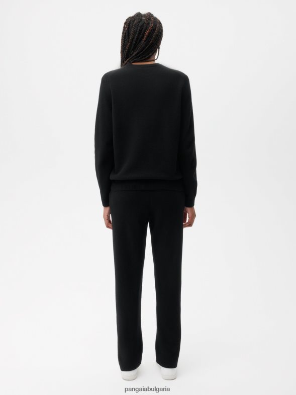 широки панталони от рециклиран кашмир Жени B6HPP0349 черен Pangaia дрехи