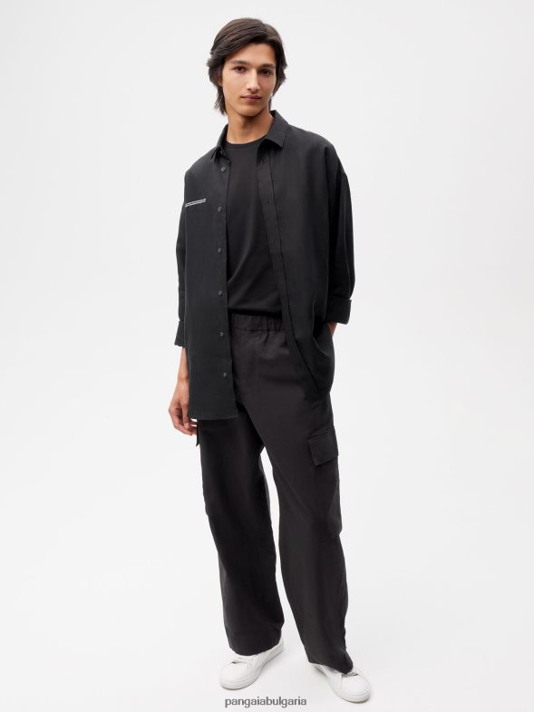 карго панталони от смес от органичен памук Жени B6HPP0374 черен Pangaia дрехи