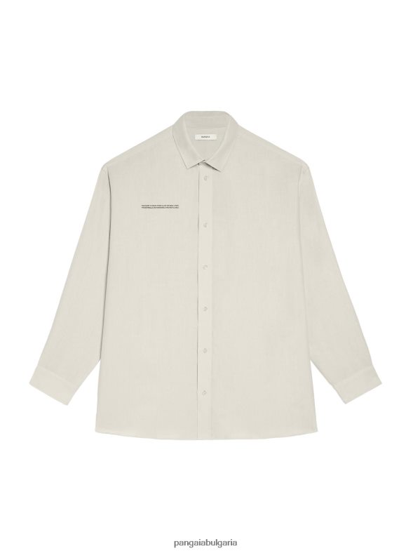 риза с дълги ръкави с ленена яка от алое Жени B6HPP0392 варовик Pangaia дрехи
