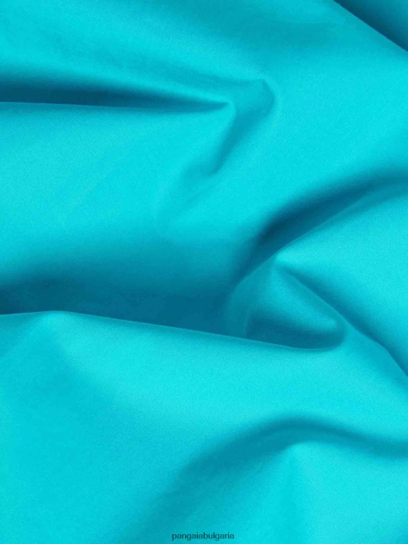 риза с къс ръкав от поплин от органичен памук Жени B6HPP0393 пауново синьо Pangaia дрехи