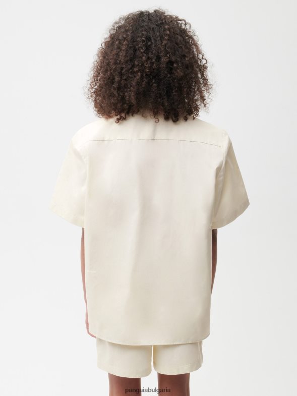 риза с къс ръкав с яка в цвят ананас Жени B6HPP0394 цвят от бъз Pangaia дрехи