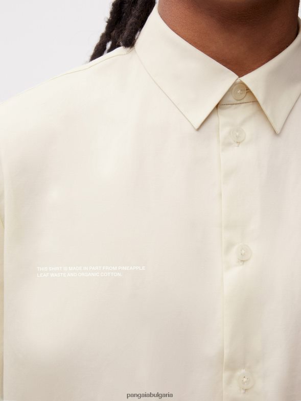риза с къс ръкав с яка в цвят ананас Жени B6HPP0394 цвят от бъз Pangaia дрехи