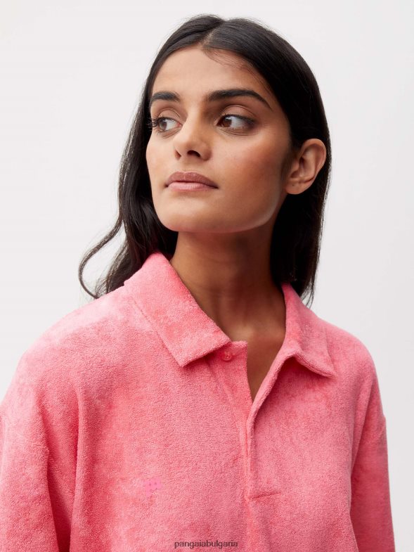 хавлиена поло тениска Жени B6HPP0397 лотосово розово Pangaia дрехи