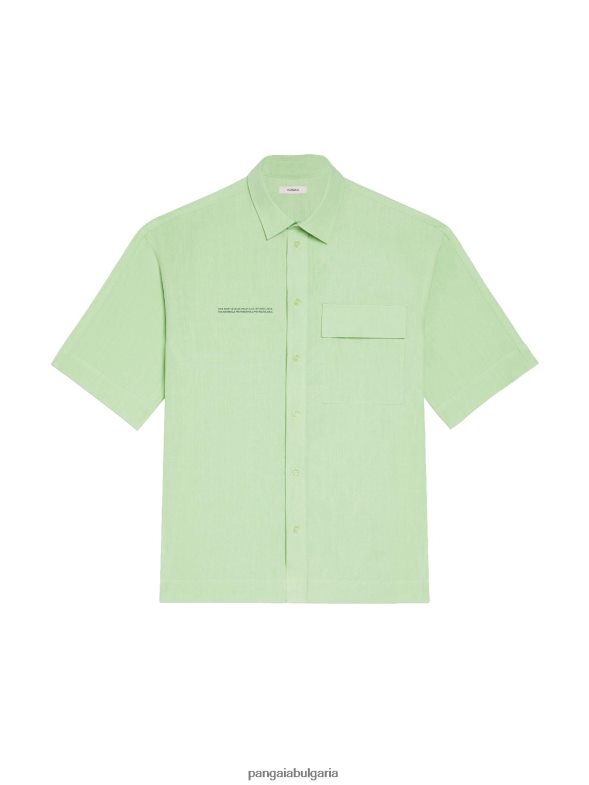ленена риза с къс ръкав от алое Жени B6HPP0399 шамфъстък Pangaia дрехи