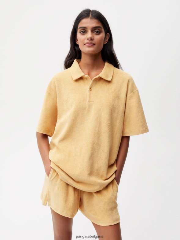 хавлиена поло тениска Жени B6HPP0401 тъмен пясък Pangaia дрехи