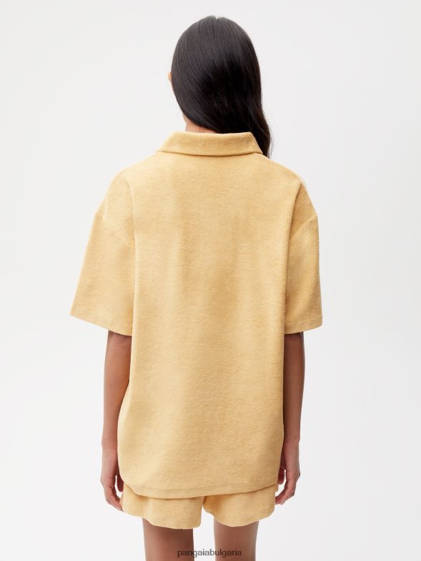 хавлиена поло тениска Жени B6HPP0401 тъмен пясък Pangaia дрехи