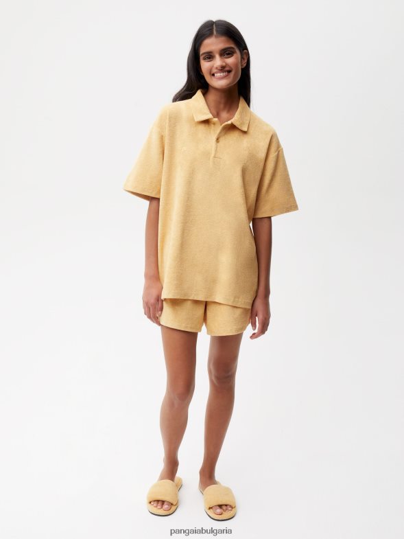 хавлиена поло тениска Жени B6HPP0401 тъмен пясък Pangaia дрехи