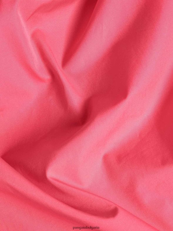 риза с къс ръкав от поплин от органичен памук Жени B6HPP0402 лотосово розово Pangaia дрехи