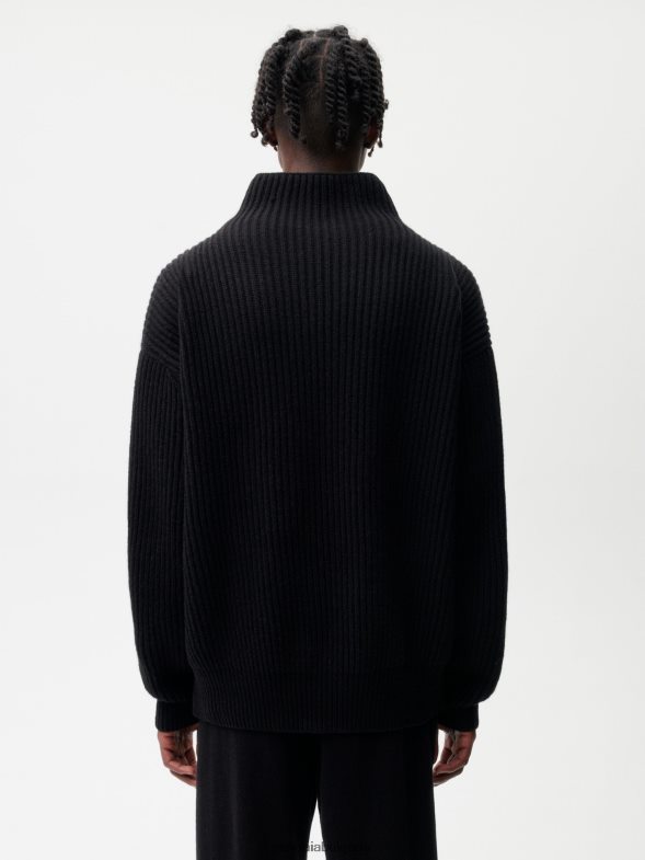 фуния от рециклиран кашмир - пуловер с яка Жени B6HPP0101 черен Pangaia дрехи