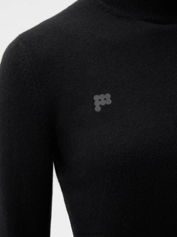 Вталена горна яка от рециклиран кашмир Жени B6HPP0104 черен Pangaia дрехи