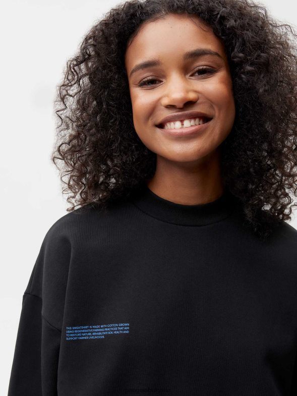 в конверсивен памучен суичър Жени B6HPP0109 черен Pangaia дрехи