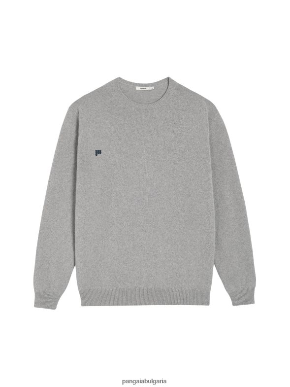 рециклиран суичър с деколте от кашмир Жени B6HPP0113 бледосив меланж Pangaia дрехи